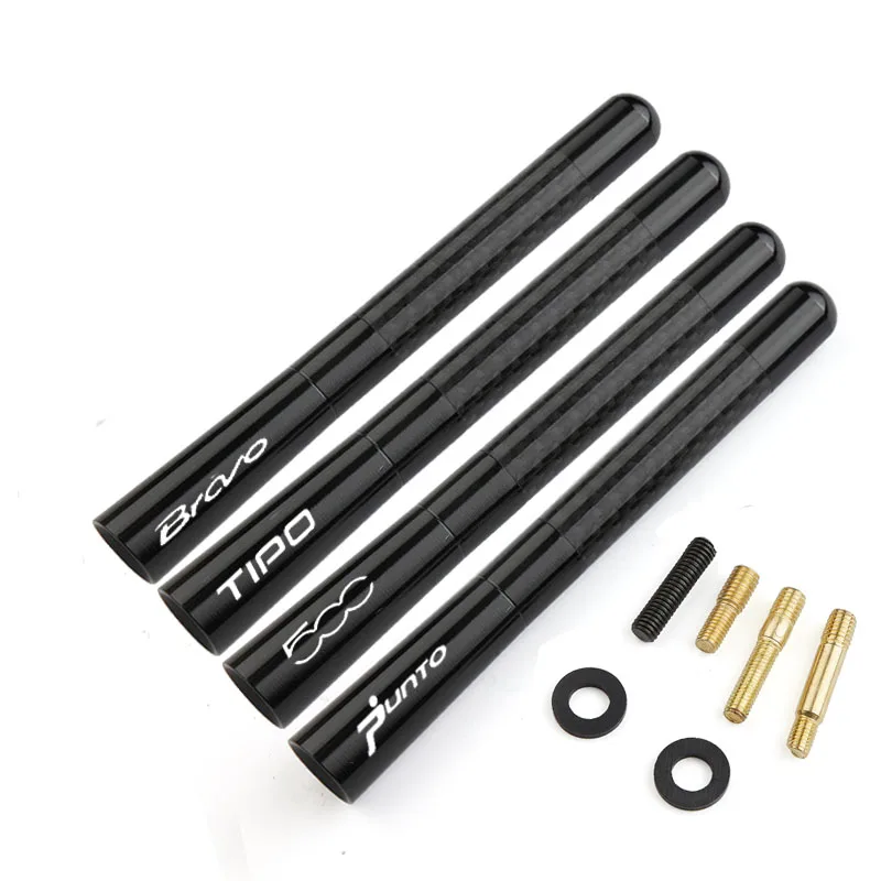 4.7 Inch Carbon Fiber Radio Antenna Sticker For Fiat 500 500x 500l TIPO PUNTO BRAVO Auto Accessories