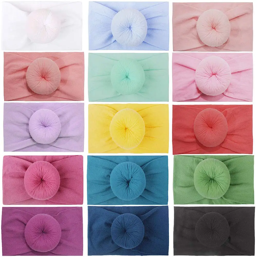 10Pcs Baby Headbands Turban Head Wrap Stretch Bow Soft Wide Nylon Hairband for Newborns Infants Toddlers