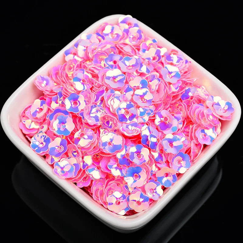 20g Hot 3D Cup Plum Blossom Sequin Multi Size  5mm  Flowers Sequins Lentejuelas Fittings for Needlework Craft Costume Jewelery