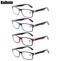 4 Pairs Fashion Men Women Reading Glasses Rectangular Frame, High Quality Lightweight Presbyopic Eyeglasses for Readers Unisex