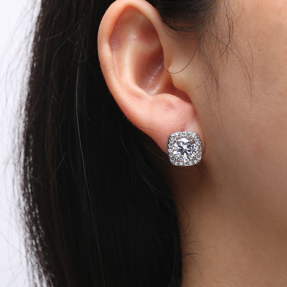 Emmaya ใหม่แฟชั่นวงกลมลักษณะสีขาว AAA CZ เปิดต่างหูผู้หญิงที่น่าสนใจเครื่องประดับงานแต่งงานชุด-UP