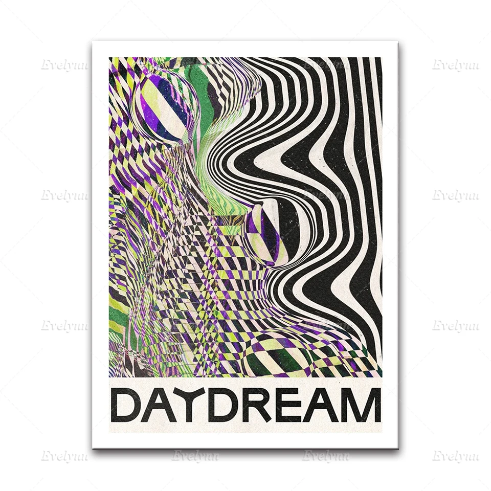 Nordic Abstract Daydream ,Endless,Perception Quotes Poster and Print Wall Art Canvas Painting Home Minimalism Bedroom Decoration