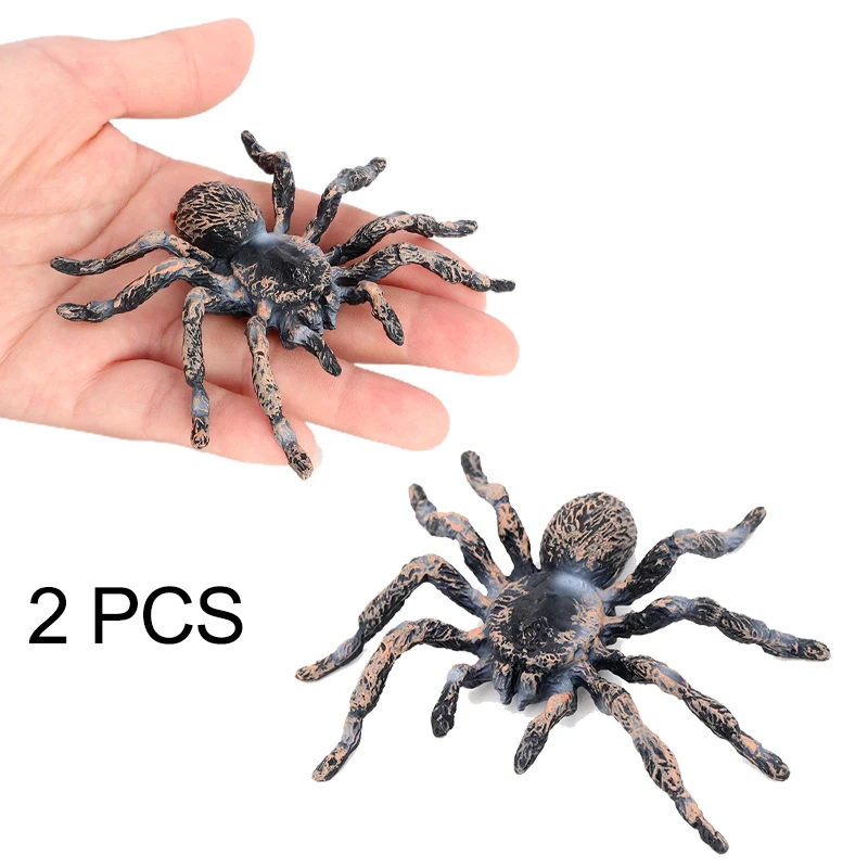 

2PCS Artificial Spider Halloween Decoration Simulation Spider Model Realistic Plastic Spider Doll Child Cognitive Teaching Toy