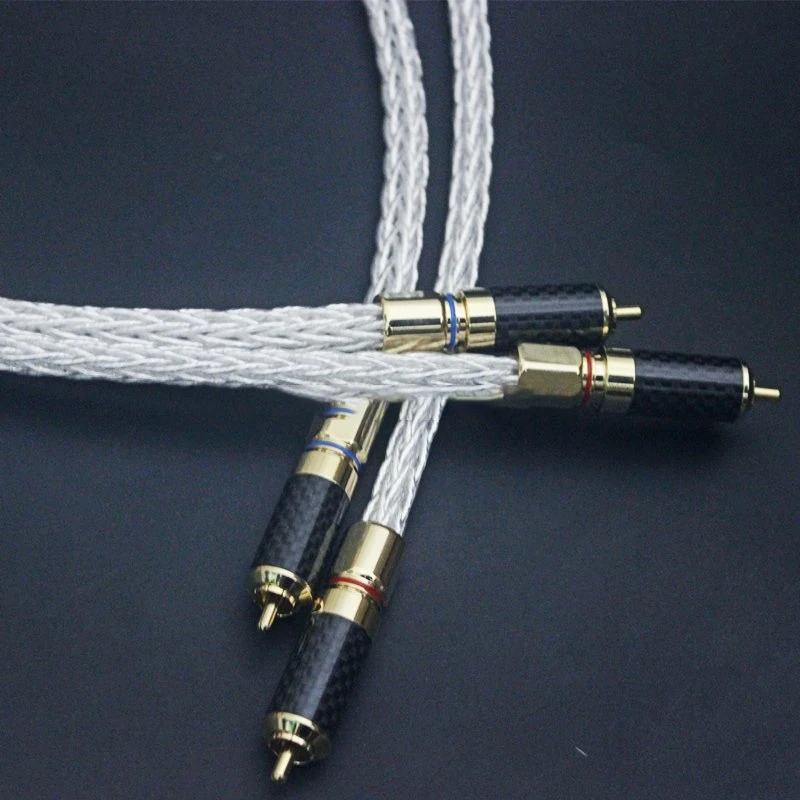 

High Quality 8AG Silver Plated plated OCC RCA Cable High End HIFI RCA Audio Cables