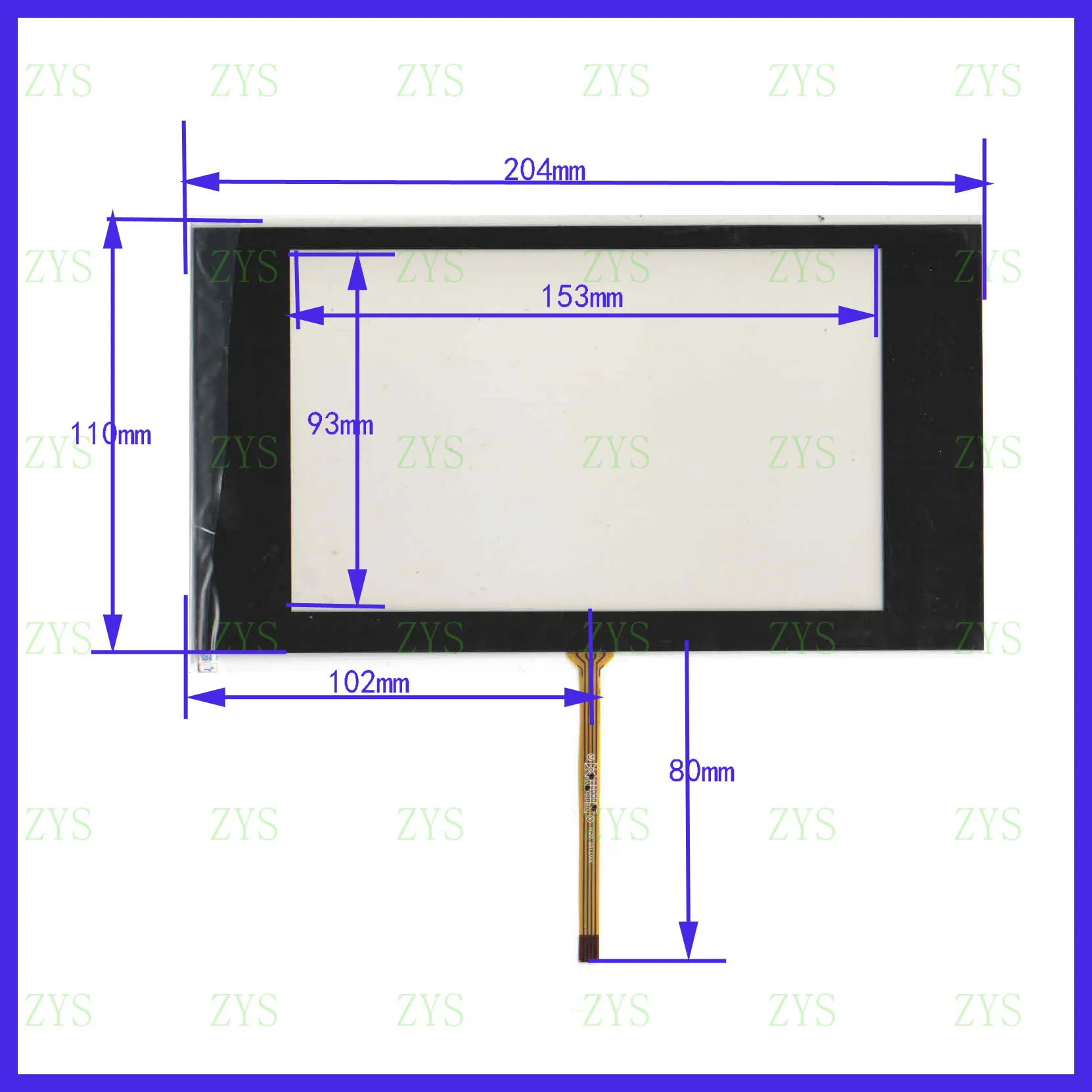 

ZhiYuSun XWT1758 7inch 4-wire resistive touch panel for Car DVD, 204*110MM GPS Navigator screen for RX200 925NAD- 6 XWT 1758