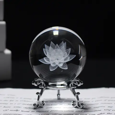 크리스탈 3D 조각 연꽃 공 유리 장식 구 치유 명상 Fengshui 글로벌 홈 장식 액세서리 선물 Best5 크리스탈 3D 조각 연꽃 공 유리 장식 구 치유 명상 Fengshui 글로벌 홈 장식 액세서리 선물 Best5