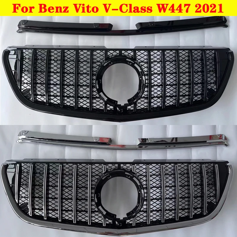 

Styling Center Grill ABS Plastic Front GT Bumper Grill Bar Middle Grill 2021 For Mercedes-Benz Vito V-Class W447 V250 V260