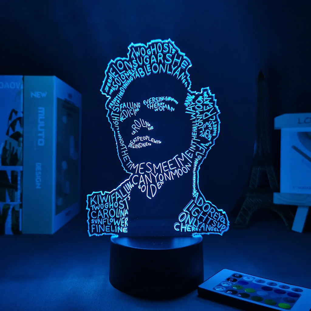 Art Abstract Harry Figure 3D Night Light Touch Projection Style Display Suitable For Gifts Children Room Decoration Bedside Lamp