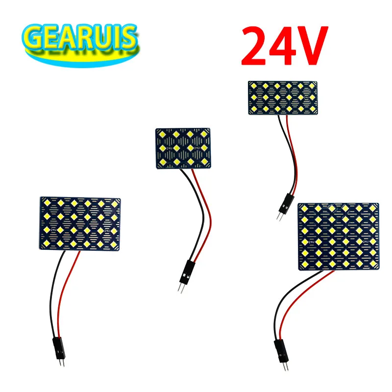 50pcs AC 24V Truck Dome panal light Room Door Lamp 12 18 24 36 SMD 3030 LED 5.28W 4.08W 2.16W Interior Light and T10 Festoon 24V