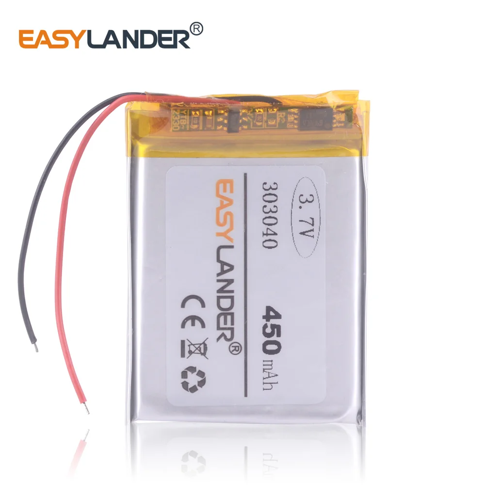 3.7V 350mAh 303040  Rechargeable Lithium Li-ion Polymer Battery 033040