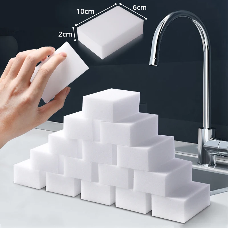 Fypo Melamine Sponge Magic Sponge Cleaning Sponge for Bathroom Office Sponge Wipe Cleaner Kitchen Cleaning Tools 10/20/50/100pcs