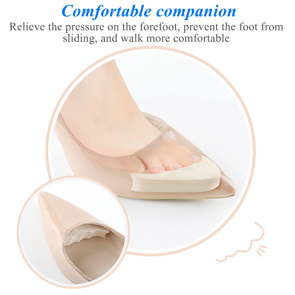 Anti-Pain Cushion Forefoot Insert Half Yards Shoes Pad Top Plug Shoe Cushion Adjust Size Toe Cap Inserts Toe Shoes Accessories