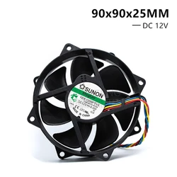 Original SUNON 9025 9225 90MM 90*90*25mm 92*92*25 MM Circular Fan For 775 CPU KDE1209PTVX 12V 4.4W 4pin PWM