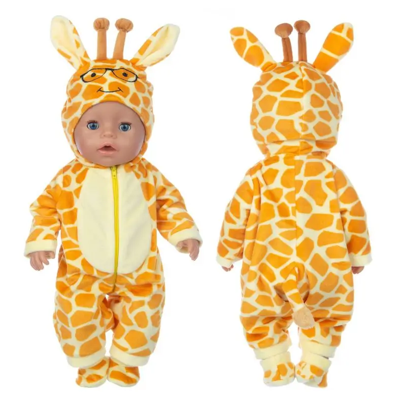 

New Giraffe Suit Doll Clothes Fit 17 inch 43cm Doll Clothes Born Baby Suit For Baby Birthday Fistival Gift