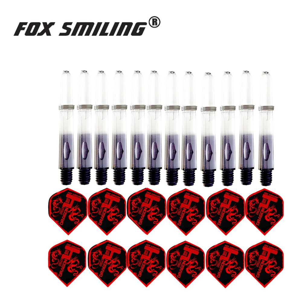 Fox Smiling 12pcs 35mm Nylon Dart Shafts with 12pcs Darts Flights New