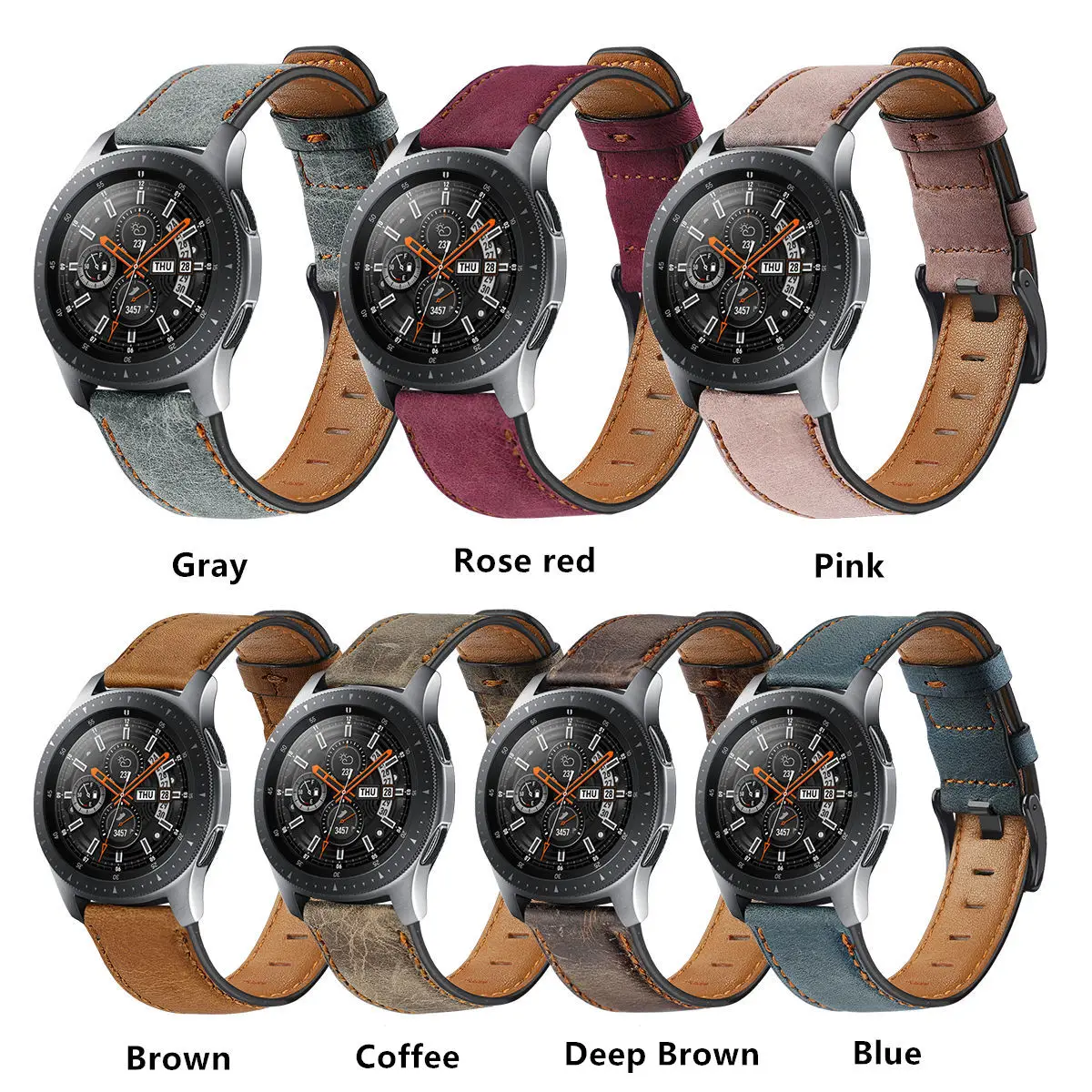 Genuine Leather band for Samsung Galaxy watch 5/pro/6/4/classic/Active 2 46mm 20mm 22mm bracelet Huawei watch GT/2/2e/3/4 strap