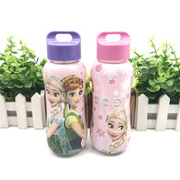 1pcs  Disney girls frozen princess  elsa anna Rope cup 300 ML  water bottle boys  cars Mickey cup gift