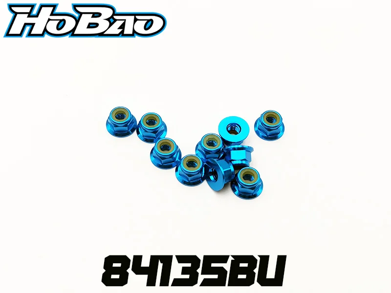 Оригинальный OFNA/HOBAO RACING 84135BU NYLON NUT 4 мм (СИНИЙ), 10 шт. для 1/10 HYPER/HONOR/HSP/FS/Sakura/TAMIYA/TLR/AE/XRAY