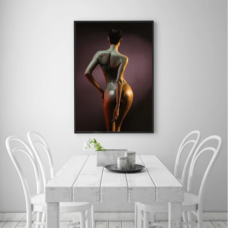 Nordic Minimalist Fashion Pretty Sexy Shoulder Woman  A4 Canvas Painting Art Print Poster Wall Paintings Modern Home Wall Decor