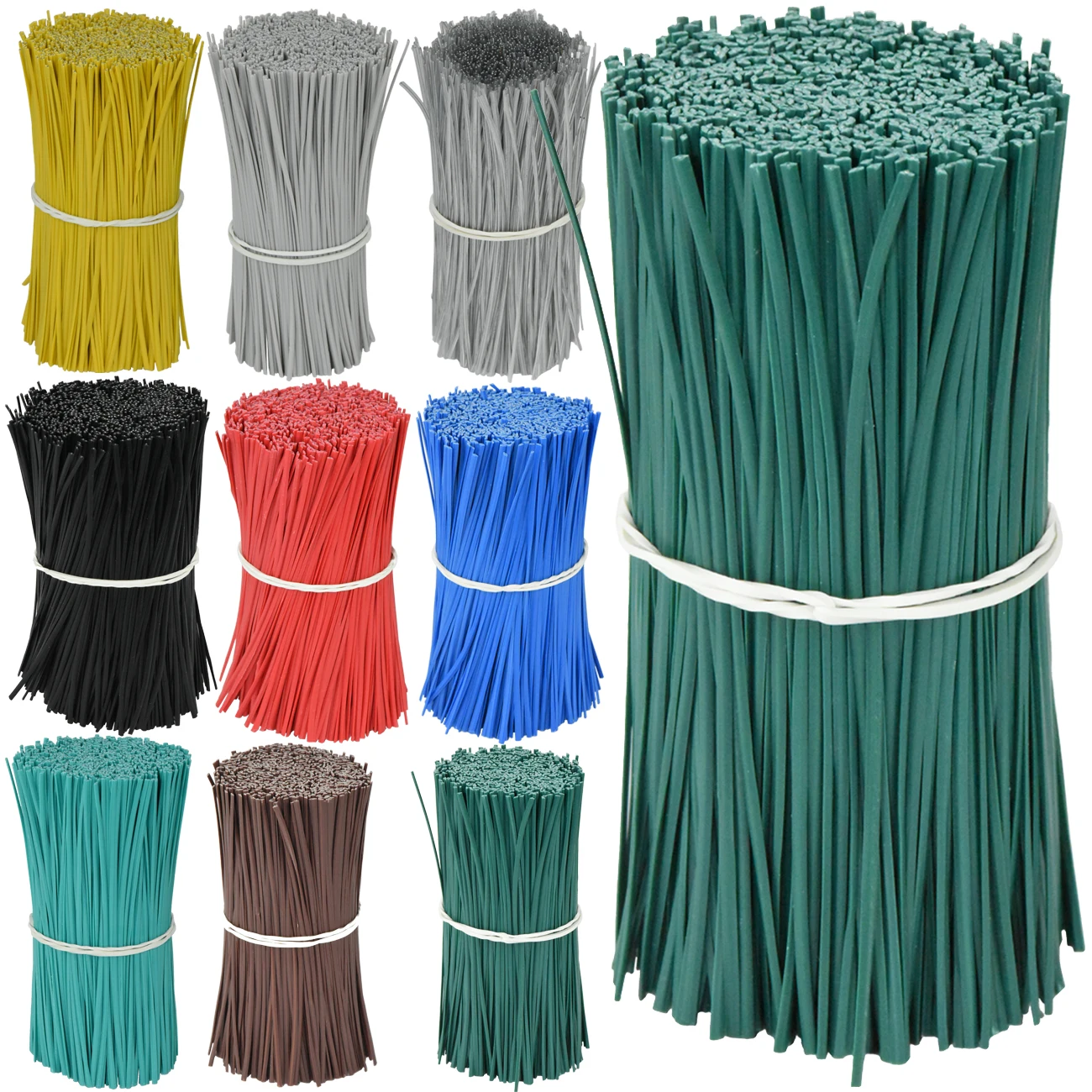 100PCS Gardening Cable Ties Reusable Oblate Iron Wire Twist Tie for Garden Flower Plant Climbing Vines Coated Fix Strings Tools