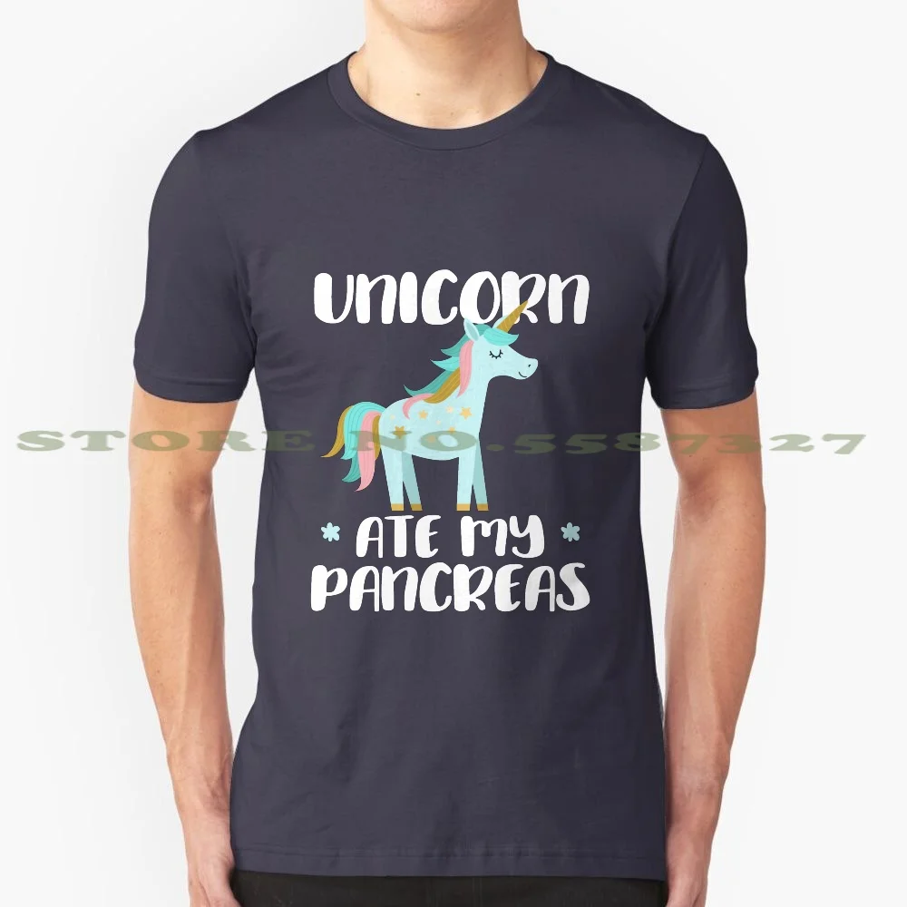 Unicorn Ate My Pancreas-Diabetes Awareness T1D 100% Pure Cotton T-Shirt Insulin Surgeon Pun Diabetic Syringe Awareness Patient