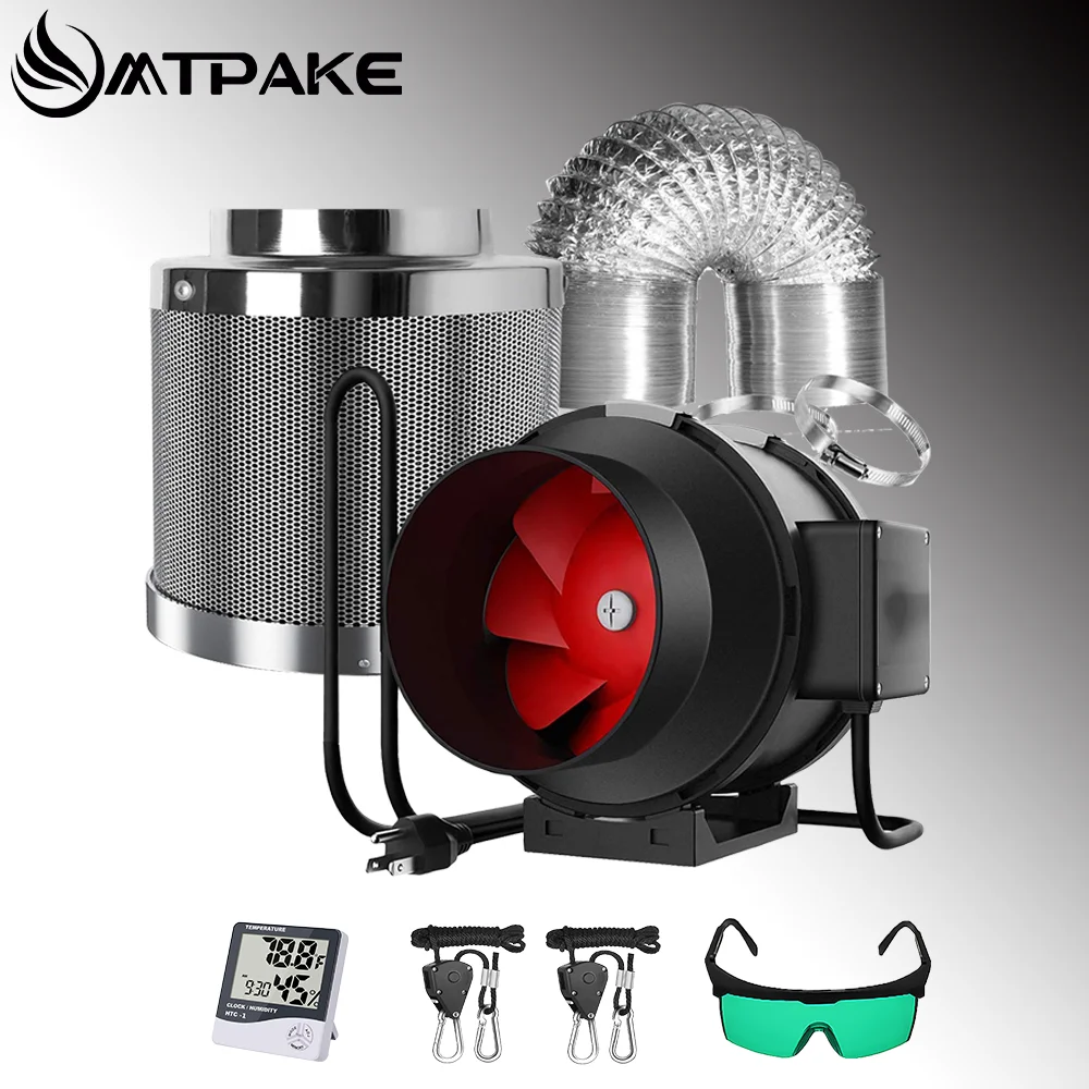 Indoor Duct fan 4 Inch 190CF Ventilation Fan With Variable Speed Controller For Growbox Indoor Hydroponics Grow Tent Ventilation