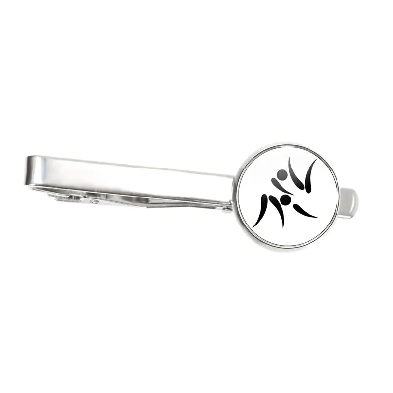 Nieuwe Mode Sport Ik Liefde Judo Mannen Karate Sieraden Hoge Kwaliteit Handgemaakte Glazen Cabochon Tie Clips Gift