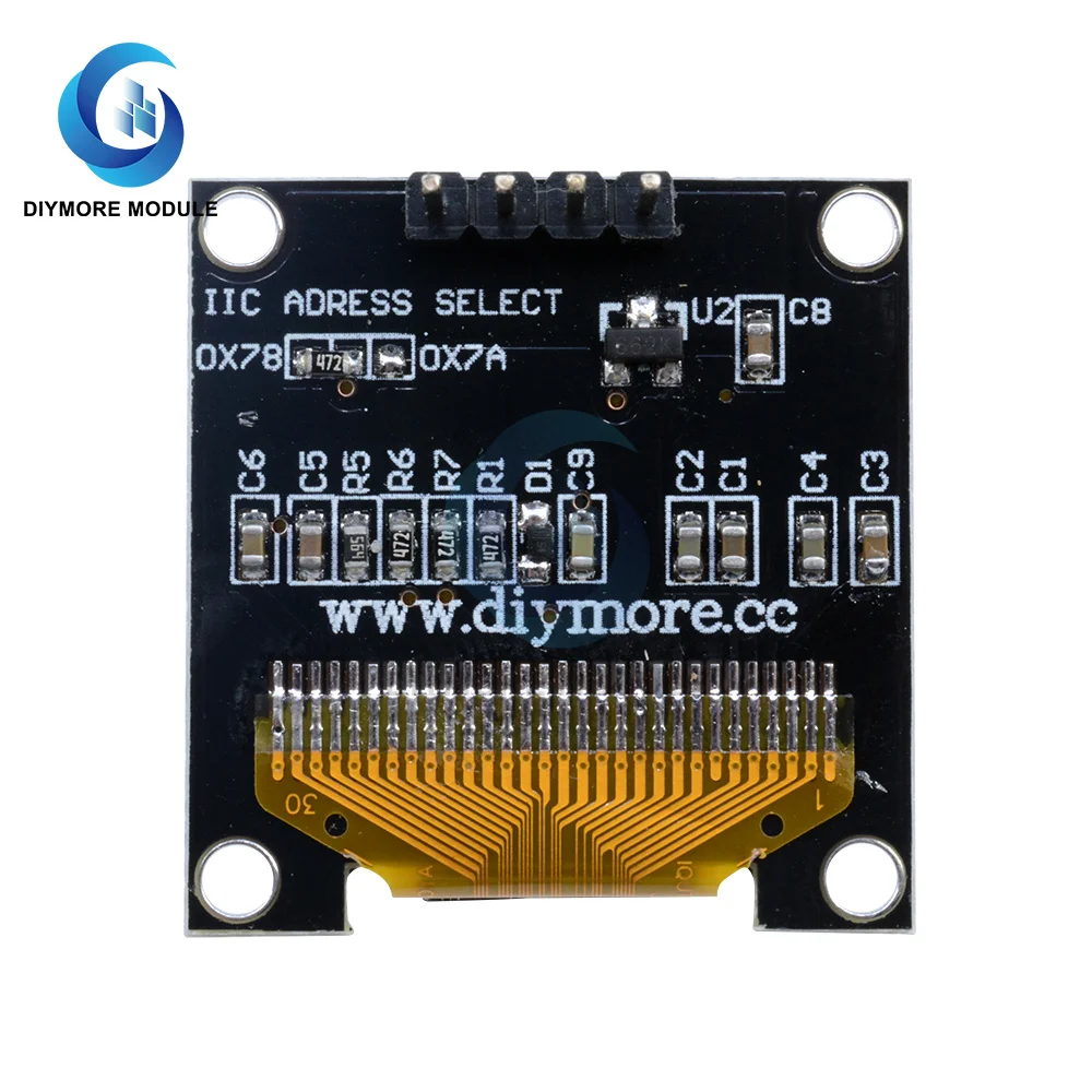 0.96 Inch 128*64 Oled Display Module Blauw/Wit/Geel SSD1306 Driver Controller Lcd Scherm Iic I2C interface 4 Pin Voor Arduino