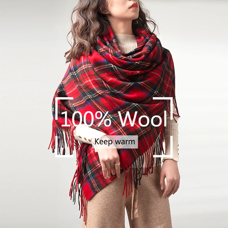 In 2023, Choose 100% wool crimson SCOTTISH PLAID SCARF, warm winter lady scarf, hound tooth comfortable winter lady scarf