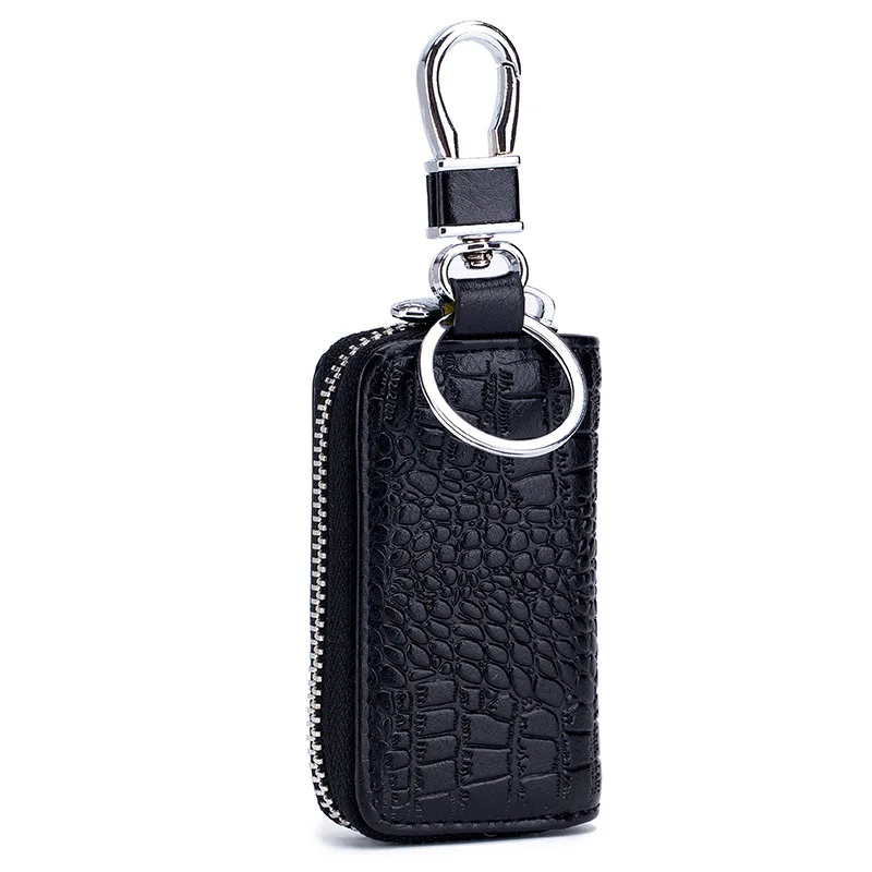 High-End Luxury Female Key Bag Crocodile Pattern Genuine Leather Universal Smart Remote Control Men's Key Chain Storage Bags