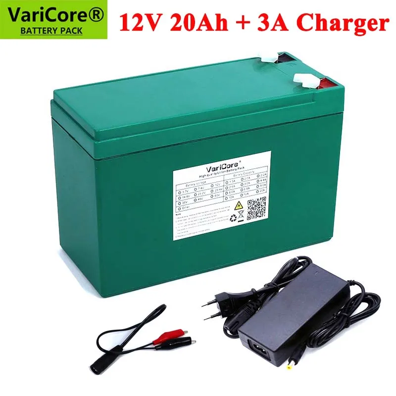 12V 20Ah sprayer device 18650 lithium battery pack built-in BMS used for backup power surveillance Camera+12.6V 3A Charger