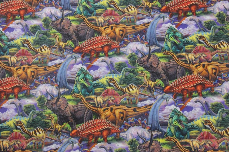 dinosaur 100% cotton printed fabric diy sewing fabric for home textile baby dress handmade cloth tecidos tilda