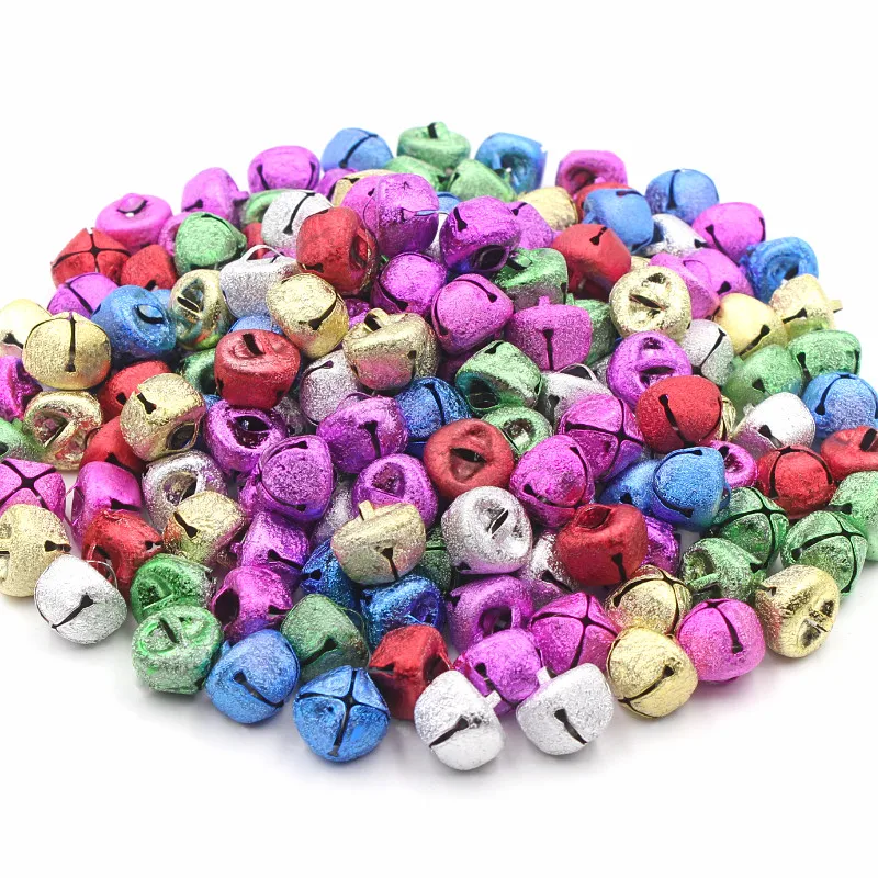 50-100Pcs/Lot Mixed Color Iron Loose Beads Bells Decoration Pendants Diy Handmade Christmas Craft Supplies