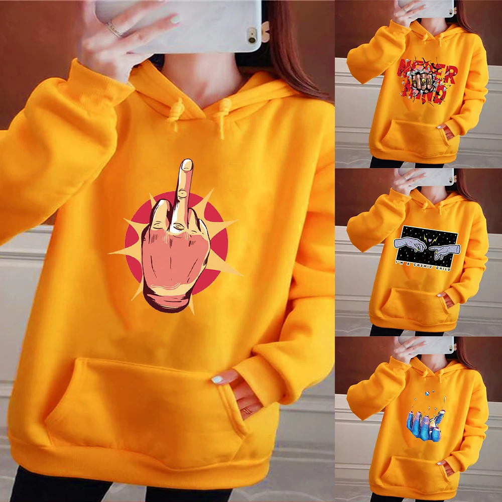 

Hoodie Womens Sweater Autumn and Winter Wear Womens Harajuku Casual Sportswear Pullover New Polyester-cotton Hoodie Lovers