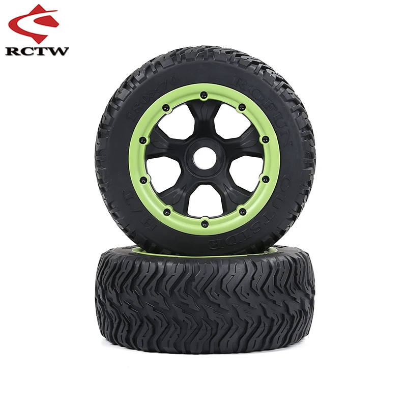 On-Road Tire Assembly Kit Front Size 180X60 & Rear 180X70 for 1/5 HPI ROFUN BAHA KM ROVAN BAJA 5T 5SC 5FT Rc Car Truck Toy Parts