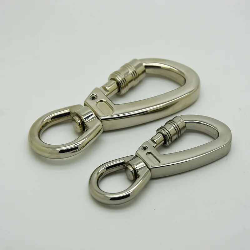 Multifunctional D-type Buckle Auto Locking Carabiner With Swivel Rotating Ring For Outdoor Keychain Pet Leash Hook Accessories