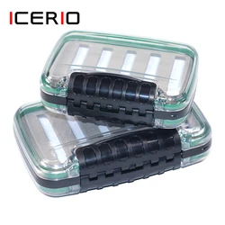 ICERIO Fishing Box for Baits Double Side Waterproof Plastic Lure Boxes Foam Fly Fishing Tackle Storage Box Supplies Accessories