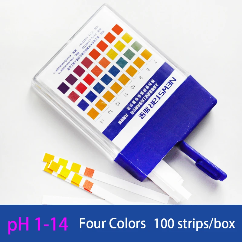 100 Strips/box Four Colors pH Test Paper Universal 1-14 Laboratory Test Paper