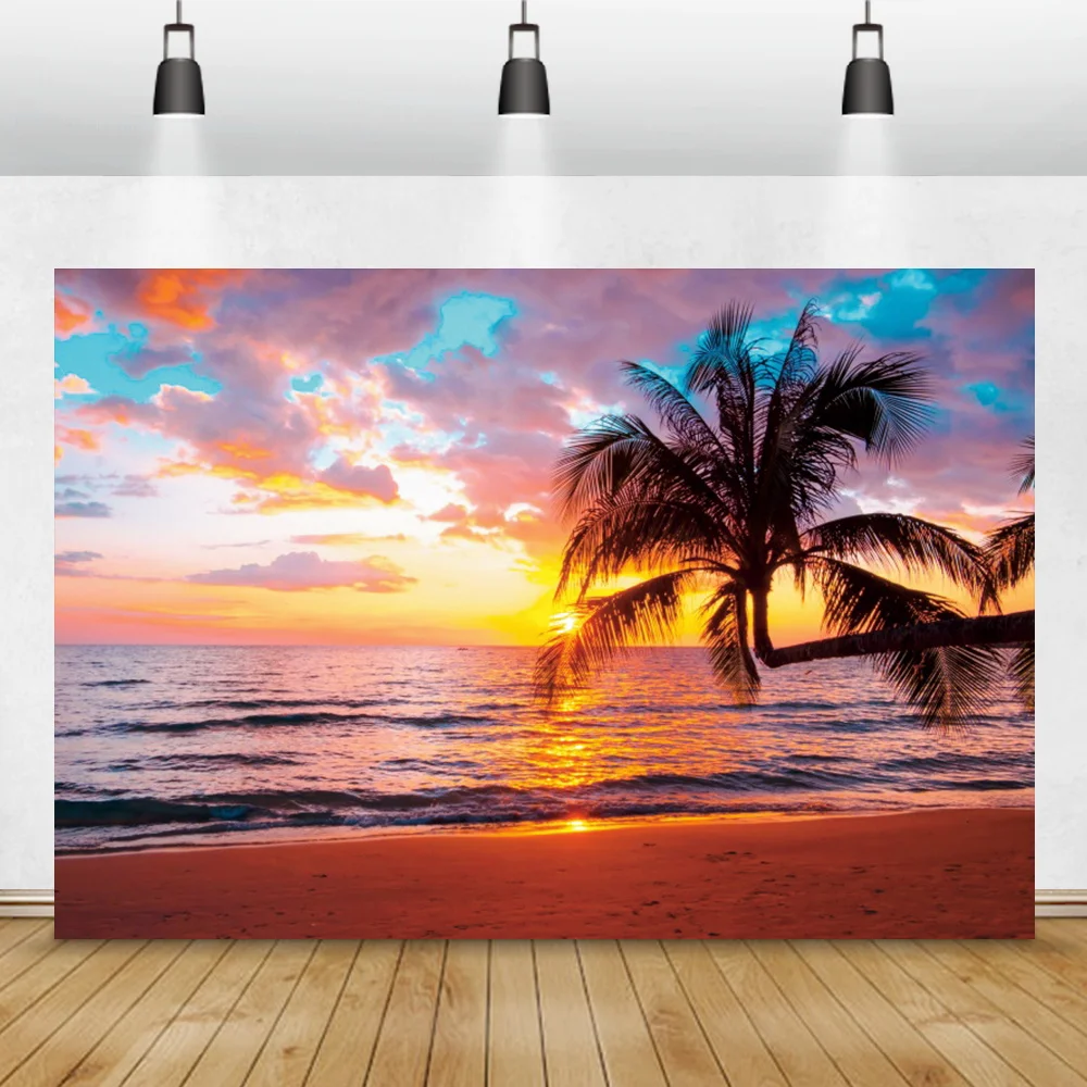 Laeacco-خلفية للتصوير الفوتوغرافي ، خلفية للصيف ، غيوم السماء الزرقاء ، شروق الشمس ، سفينة بخار البحر ، خلفية استوديو الصور