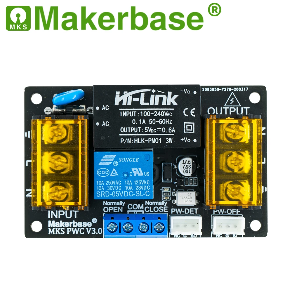 Makerbase-control de potencia MKS PWC, apagado automático, módulo de reproducción continua, apagado automático, detección de potencia, piezas de