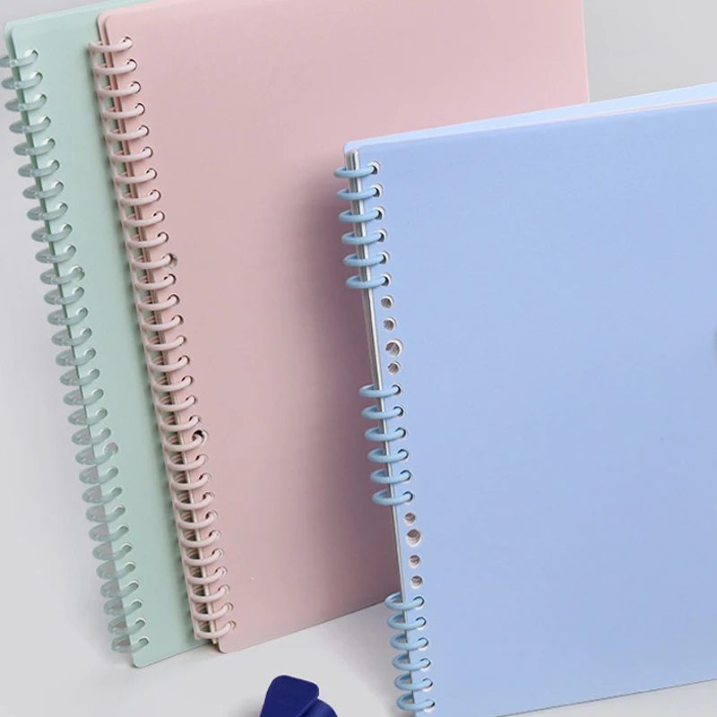 A4 B5 A5 30/26/20 Holes Loose-leaf Book Cover Colorful Notebook Cover PP Waterproof Notebook Skin DIY Planner Accessories Office