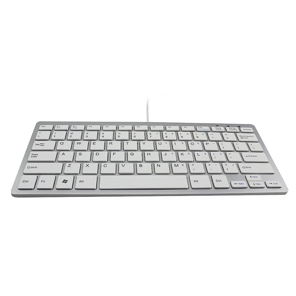 

Ultra-Thin Ergonomic Wired Keyboard Portable Mini 78 Keys USB Computer Keypad Office Keyboard For Macbook Laptop