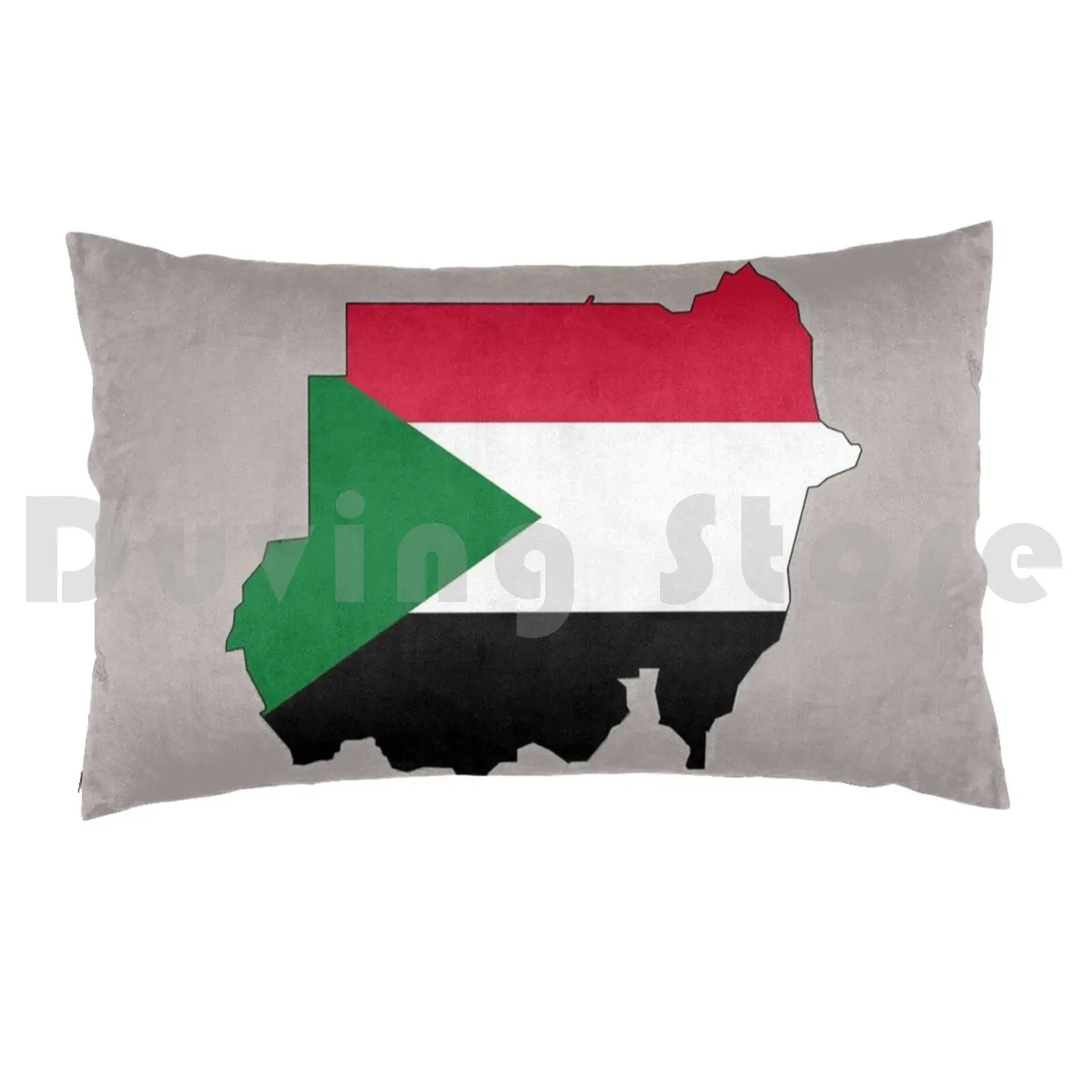 Sudan Map With Sudanese Flag Pillow Case Printed 50x75 Sudan Sudanese Africa African Country