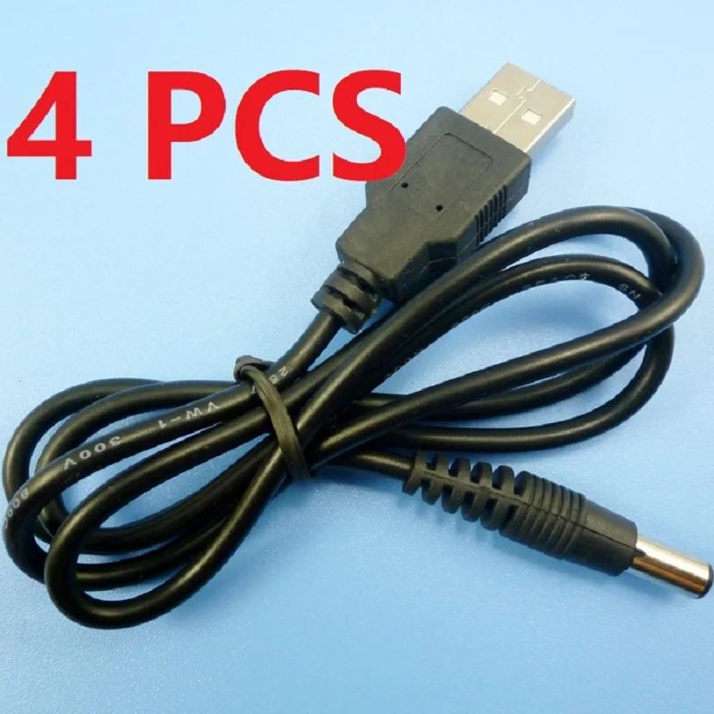 

4 PCS USB to DC 5.5 2.1 Wire Connector DC Plug Supply Socket Power Cable For 5V To 12V Voltage DC Converter Module