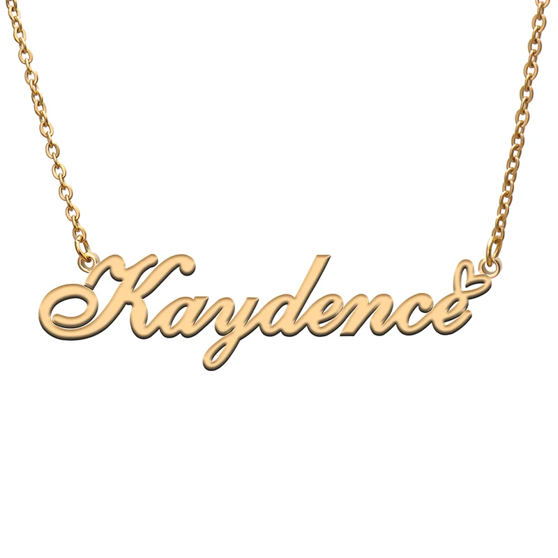 

Kaydence Name Tag Necklace Personalized Pendant Jewelry Gifts for Mom Daughter Girl Friend Birthday Christmas Party Present