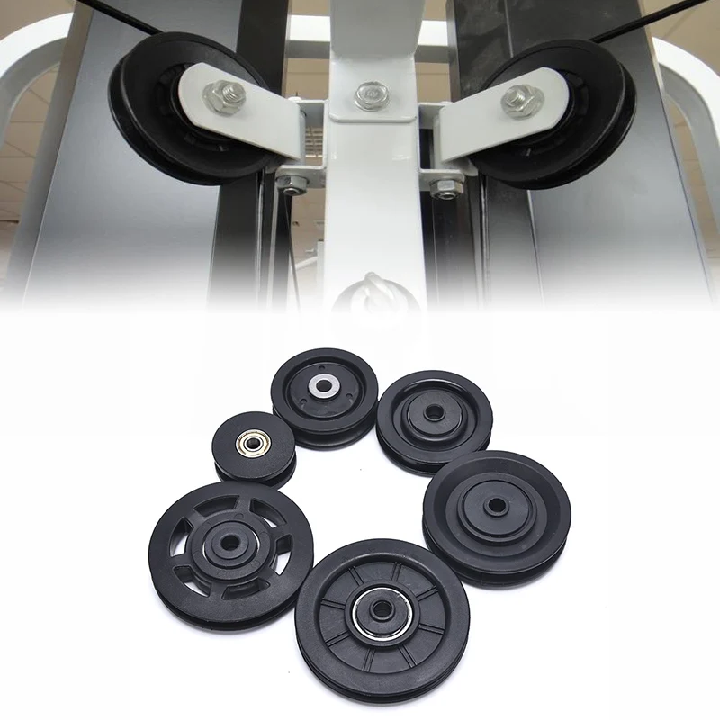 Universal 70mm/90mm/105mm Diameter Wearproof Nylon Bearing Pulley Wheel Cable Gym Fitness Equipment Part