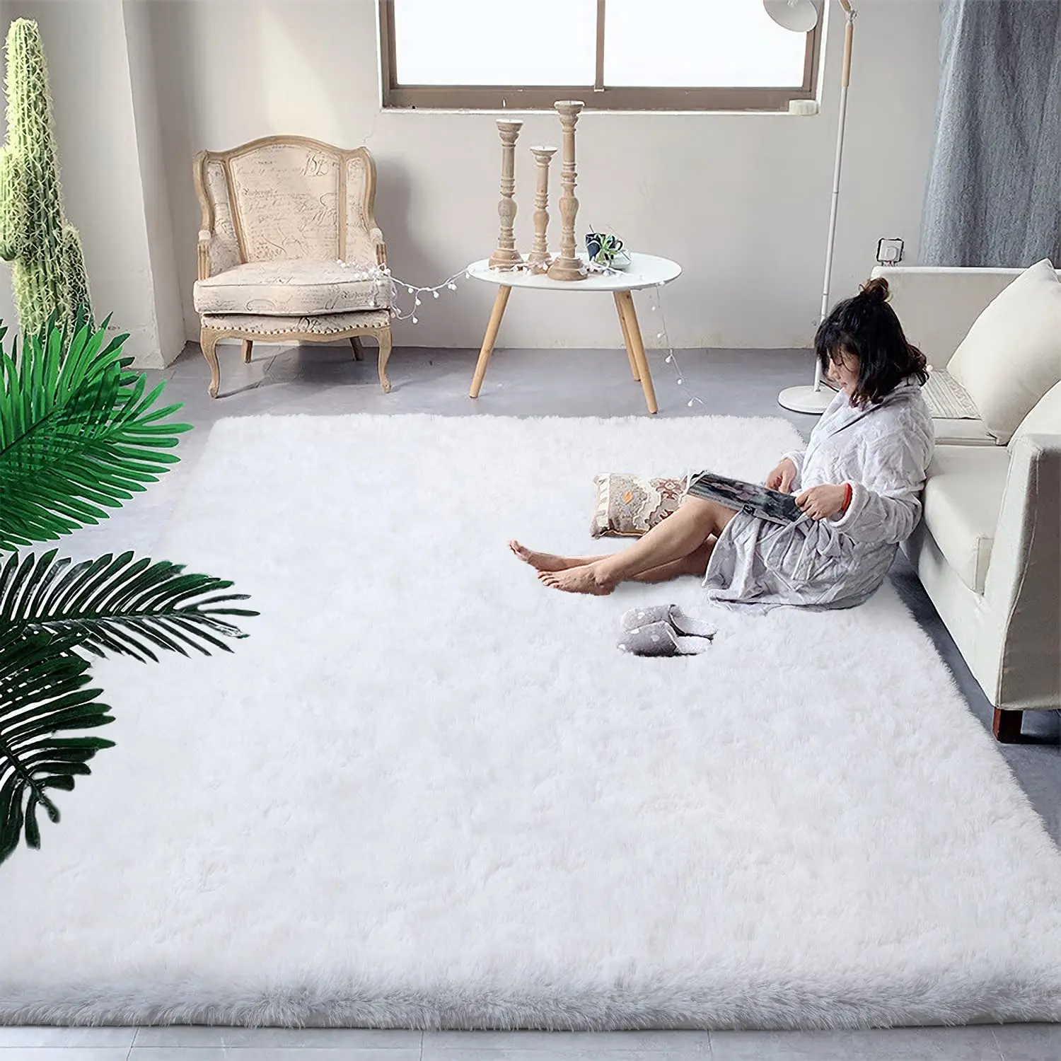 

Soft Fluffy Shag Area Rugs for Living Room Rectangular Home Decor Shag Rug Kids Room Nursery Rug Modern Floor Carpet Bedroom Rug