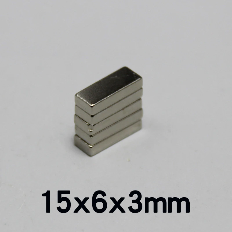 20/30/50PCS 15x6x3mm NdFeB Strong Rare Earth Magnet Block Rectangular Magnetic 15x6x3 mm N35 Permanent Neodymium Magnets15*6*3mm