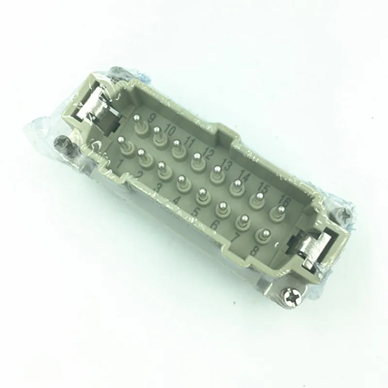 Connecteur rectangulaire robuste, fiche Aviation, connecteur chaud mâle et femelle, Insert HE-016-M F 16 Core
