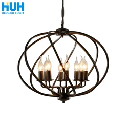 American Country Retro Industrial Style Chandelier Creative Personality Restaurant Bar Wrought Iron Candle Chandelier